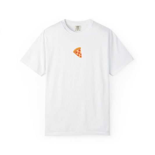 Pizza Slice Tee — Minimalist Tiny Pizza Graphic T-Shirt
