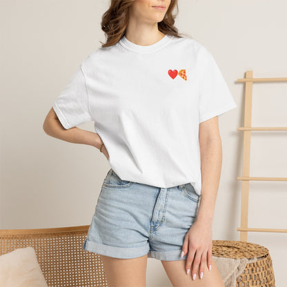 Pizza Heart T-Shirt — Minimal Chest Patch Graphic Tee