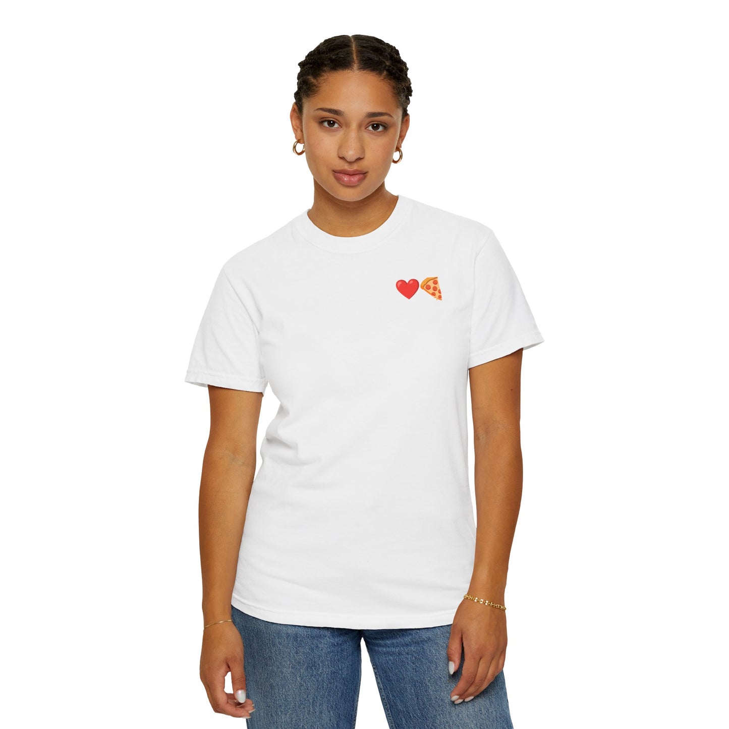 Pizza Heart T-Shirt — Minimal Chest Patch Graphic Tee
