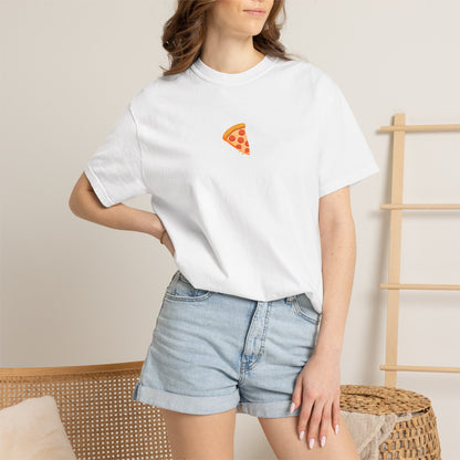 Pizza Slice Tee — Minimalist Tiny Pizza Graphic T-Shirt