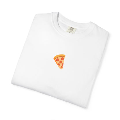 Pizza Slice Tee — Minimalist Tiny Pizza Graphic T-Shirt